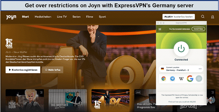 joyn-unblocked-using-germay-servers-expressvpn-in-Netherlands