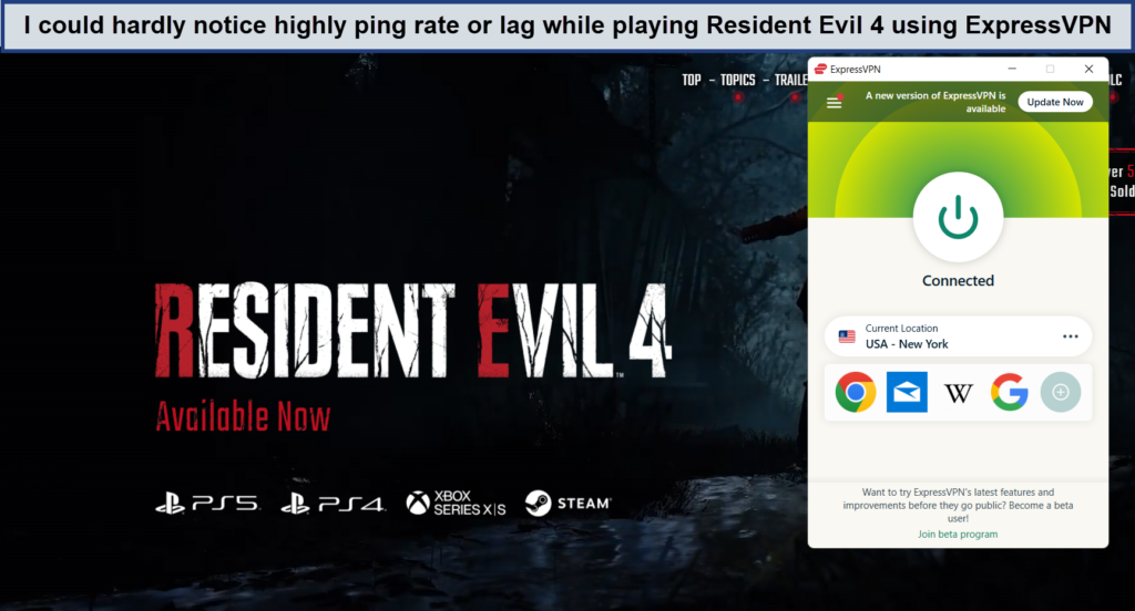 playing-resident-evil-with-expressvpn-in-Japan