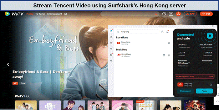 tencent-video-unblocked-using-hong-kong-servers-surfshark-outside-Hong kong