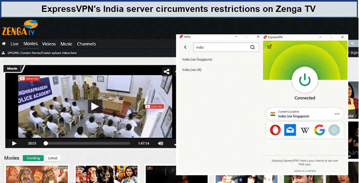 zenga-tv-unblocked-using-indian-servers-expressvpn-in-Canada