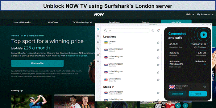 NOW-TV-unblocked-using-UK-servers-surfshark-outside-UK