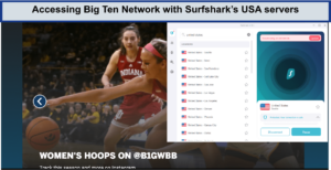Accessing-Big-Ten-Network-with-Surfsharks-USA-servers-in-India