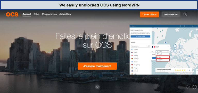 Unblock-OCS-with-NordVPN-outside-France