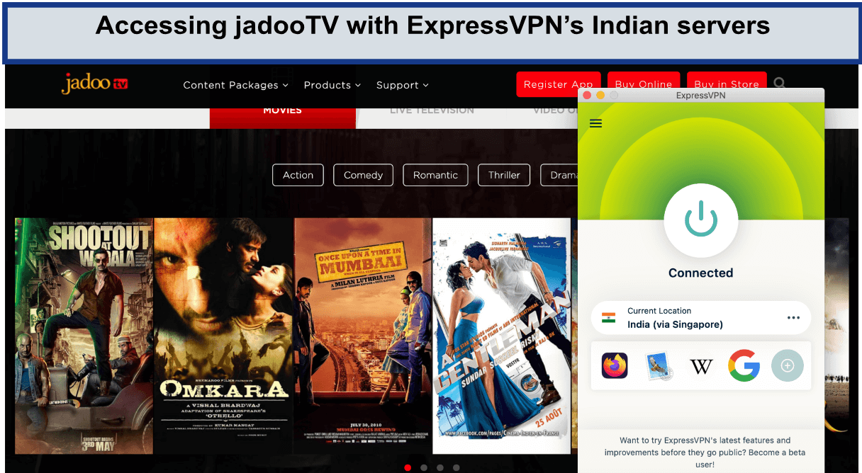 jadoo-tv-unblocked-using-indian-servers-expressvpn-in-Spain