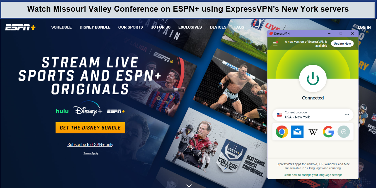 watch-missouri-valley-conference-on-espn+-using-expressvpn-new-york-servers-outside-USA